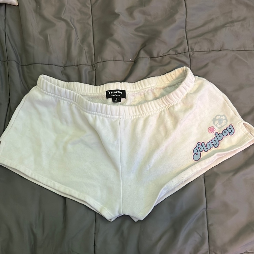 white playboy shorts